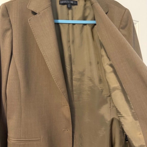 Lafayette 148 New York Brown Wool Blend Lined‎ Blazer Business Work Size 10 - Picture 3 of 10